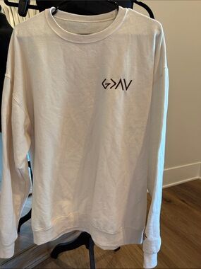 Men's Crewneck Sweatshirt in Cream with Minimal Logo